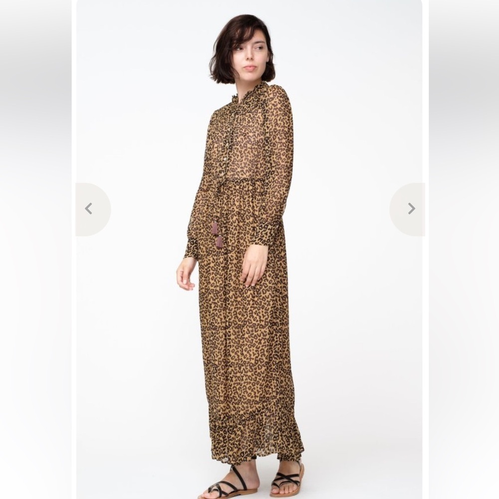 Sea New York Lottie Leopard Print Long Sleeve Dress